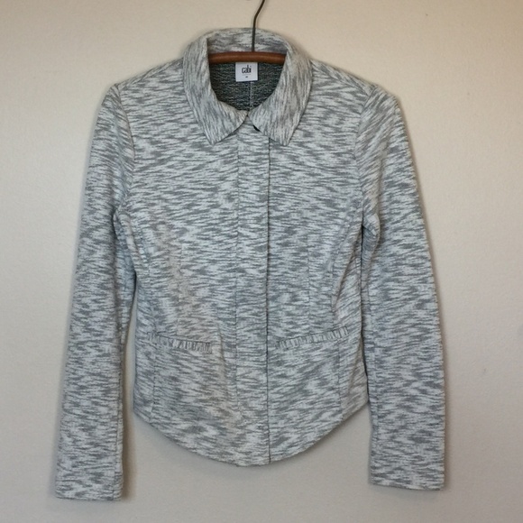 CAbi #5102 Marled Gray Neo Knit Moto Jacket XS EUC - Picture 3 of 8